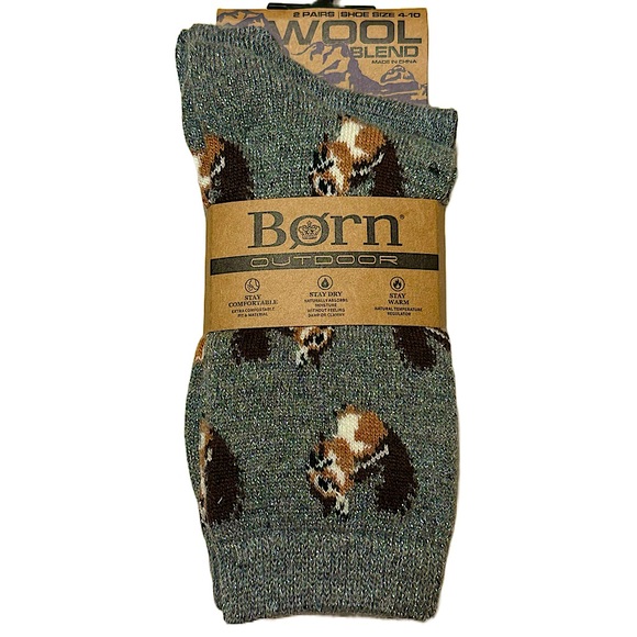 Born Outdoor Squirrel Wool Blend Socks NWT 2 Pairs Womens Shoe Size 4-10 - Picture 5 of 5